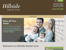 Tablet Screenshot of hillsidedentalcare.com